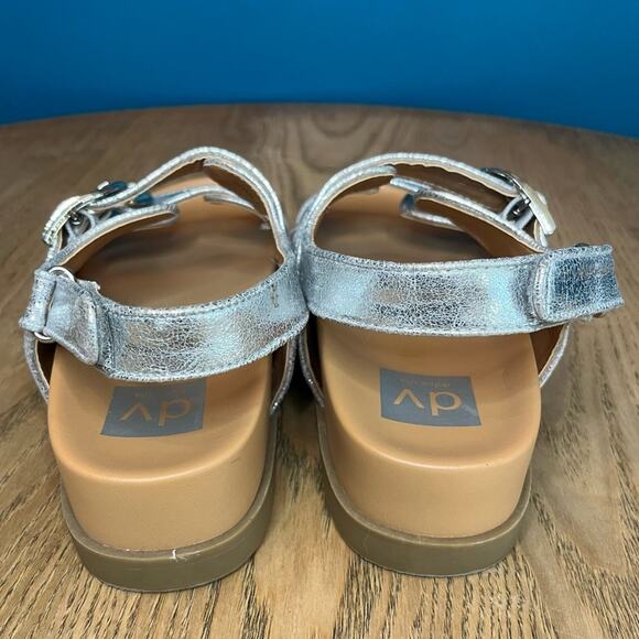 Dolce Vita Alameda Metallic Silver Buckle Strap Chunky Sandals Women’s Size 8 - Picture 4 of 11